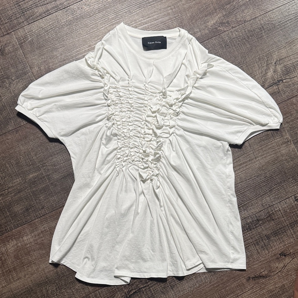 Simone Rocha White Ruched Top